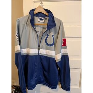 Starter Indianapolis Colts Track Jacket Mens Large Grey Blue Full Zip NFL Fan
